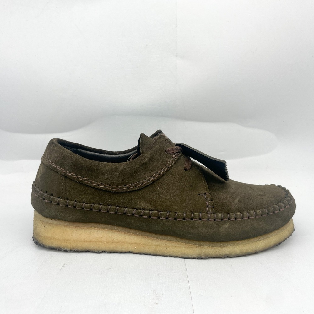 Clarks Originals Weaver Womens 9 M Brown Suede Moccasin Shoes Retro Crepe Sole